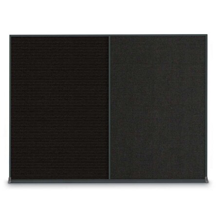 United Visual Products Double Door Radius Plus Corkboard, 48"X UV8003PLUS-BRONZE-PEARL